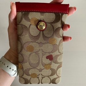 Coach signature logo eyeglasses case